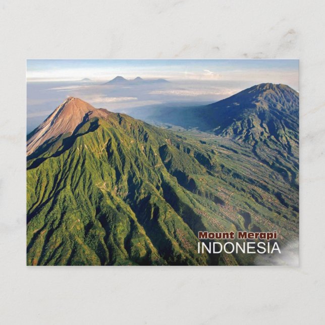 Merapi Volcano i Indonesien Vykort (Framsida)