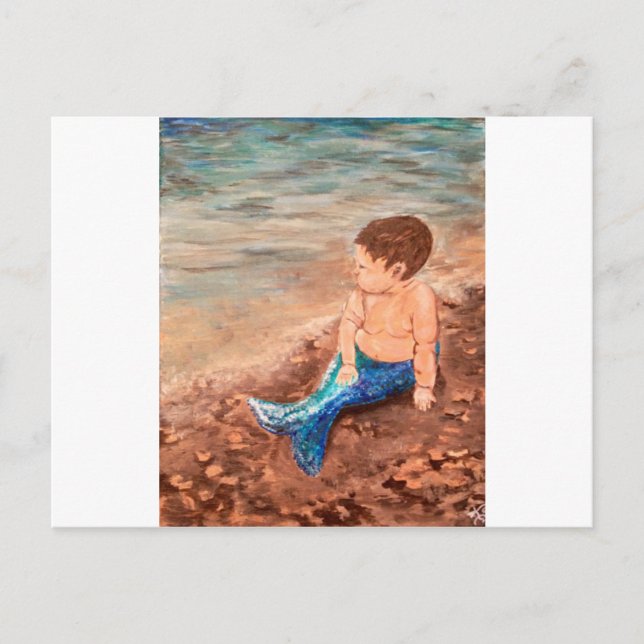 Merbaby Boy Vykort (Framsida)