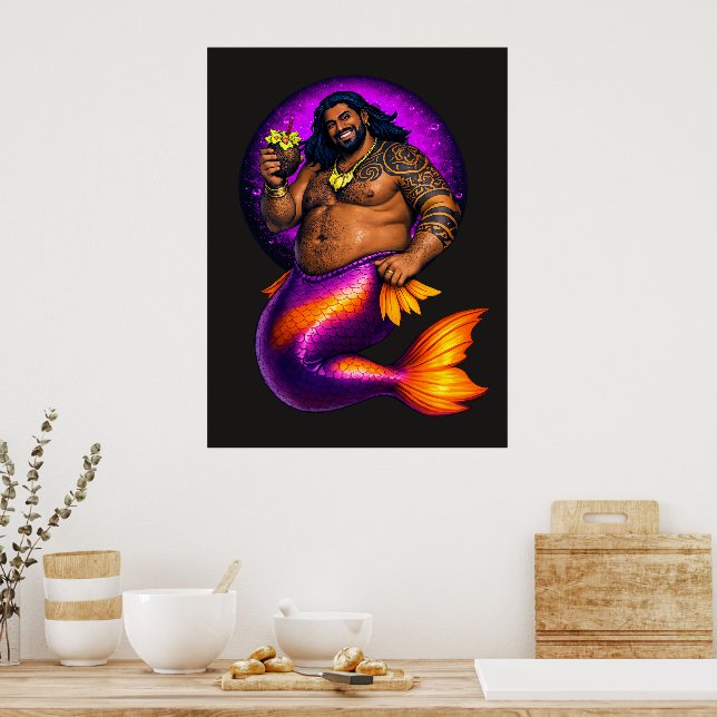 Merbear Lagoon - Maleko Tai Poster (Kök)