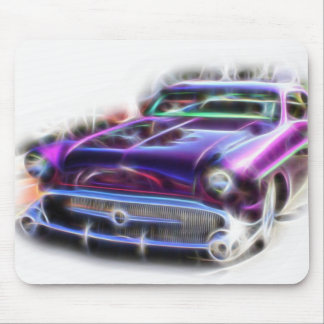 Merc Mercury Hotrod Mouse Pad Lila Flames Rodder Musmatta