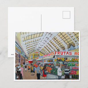 Mercado Central de Valencia Painting av Alfred Fox Vykort