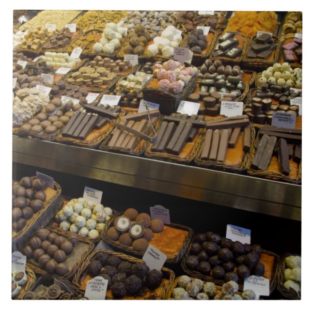 Mercat de Sant Josep, mörkt chokladgodis Kakelplatta (Framsidan)