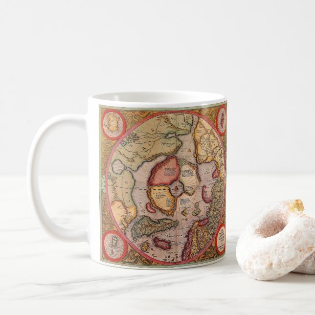 Mercator Karta i Nordpolen Karta Kaffemugg (Med munk)