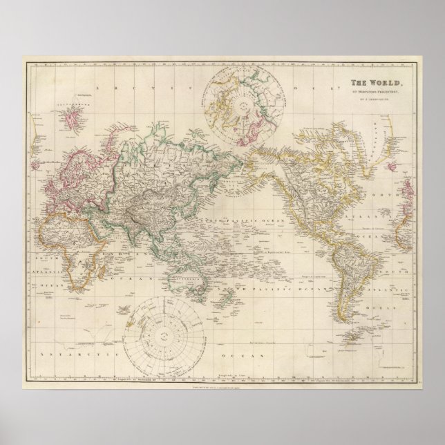 Mercators Projection of the world Poster (Framsidan)