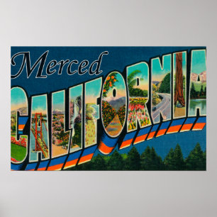 Merced Kalifornien - stora brevplatser Poster