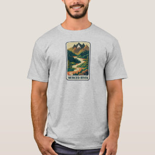 Merced River California Färg T Shirt