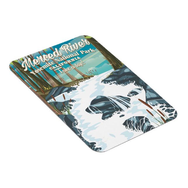 Merced River California-reseaffisch Magnet (Högersidan)