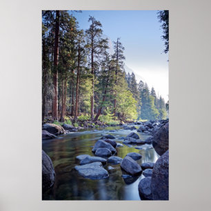 Merced River   Yosemite Nationalpark i Sunrise Poster