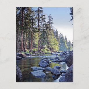 Merced River Yosemite Nationalpark i Sunrise Vykort
