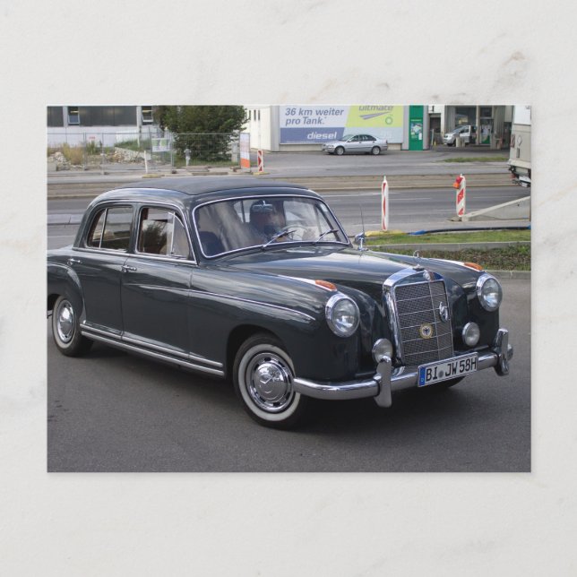 Mercedes 220 S Vykort (Framsida)