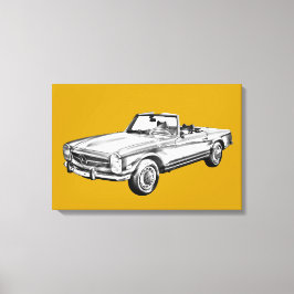 Mercedes Benz 280 SL Konvertibel illustration Canvastryck