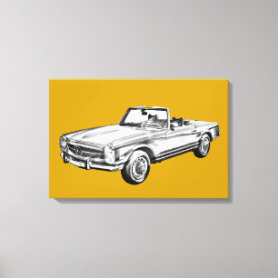 Mercedes Benz 280 SL Konvertibel illustration Canvastryck