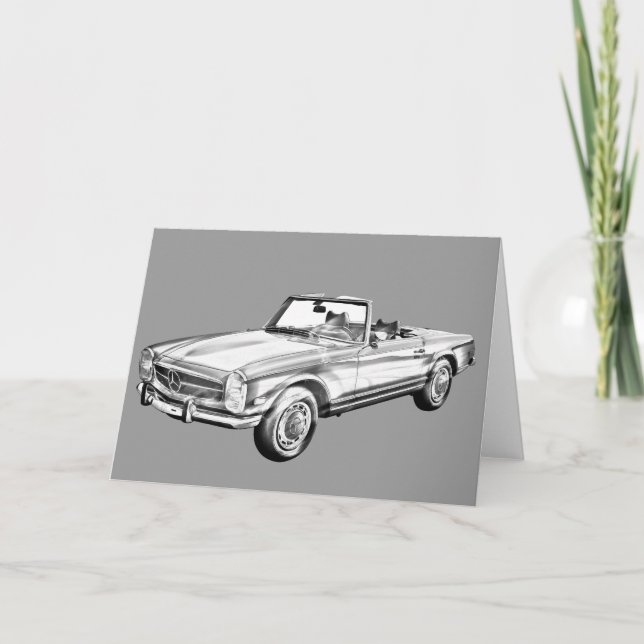 Mercedes Benz 280 SL Konvertibel illustration Kort (Framsida)