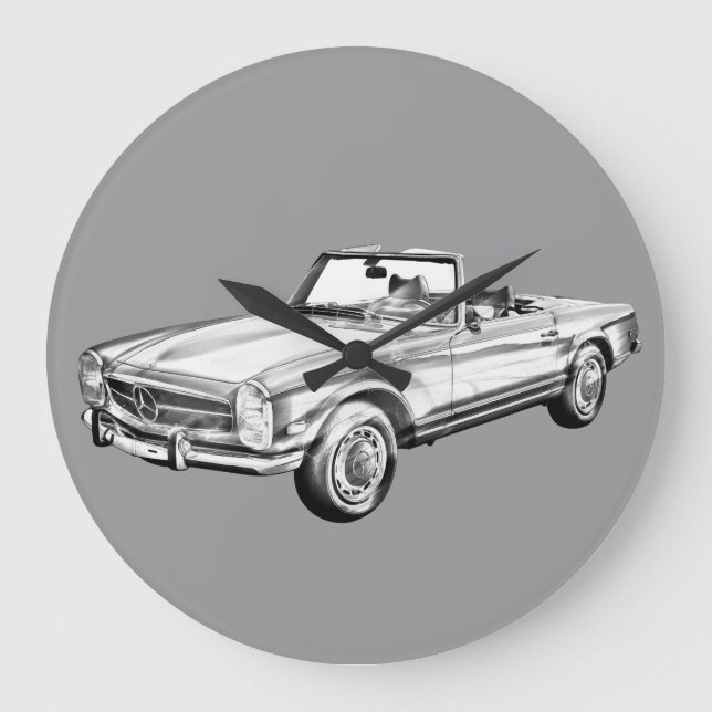 Mercedes Benz 280 SL Konvertibel illustration Stor Klocka (Framsida)