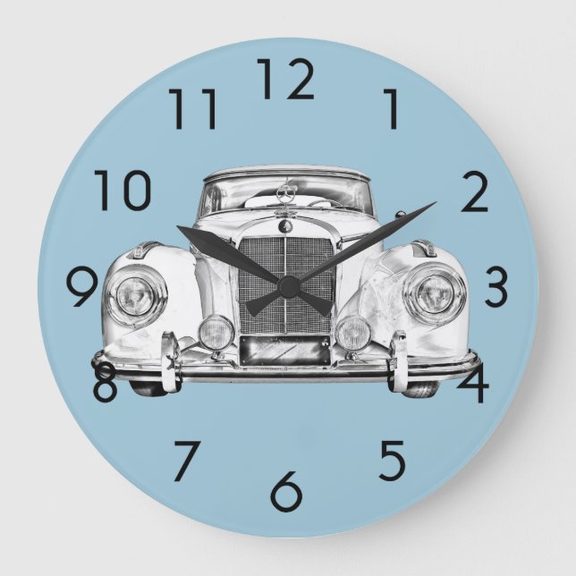 Mercedes Benz 300 Lyxbil Illustration Stor Klocka (Framsida)
