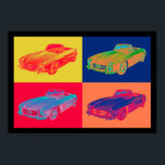 Mercedes Benz 300 SL Conversible Pop Art Poster<br><div class="desc">Klassisk färgstark 1960 Mercedes Benz 300 SL-illustration av konvertibel poppgrafik.</div>