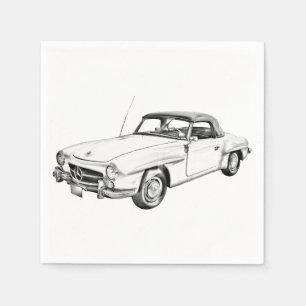 Mercedes Benz 300 sl Illustration Pappersservett