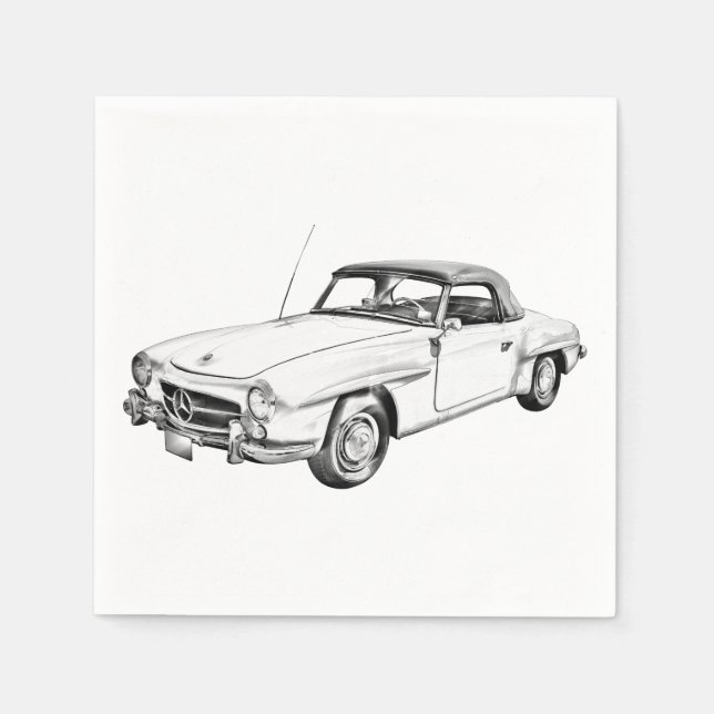 Mercedes Benz 300 sl Illustration Pappersservett (Framsidan)