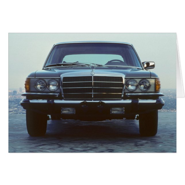Mercedes Benz 450SEL Hälsningskort (Framsidan Horizontal)