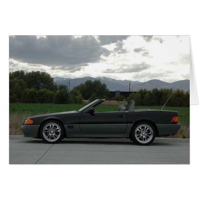 Mercedes-Benz 500 SL Roadster Hälsningskort (Framsidan Horizontal)