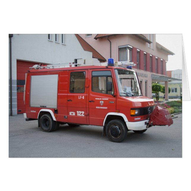 Mercedes Benz 711D Rosenbauer Hälsningskort (Framsidan Horizontal)