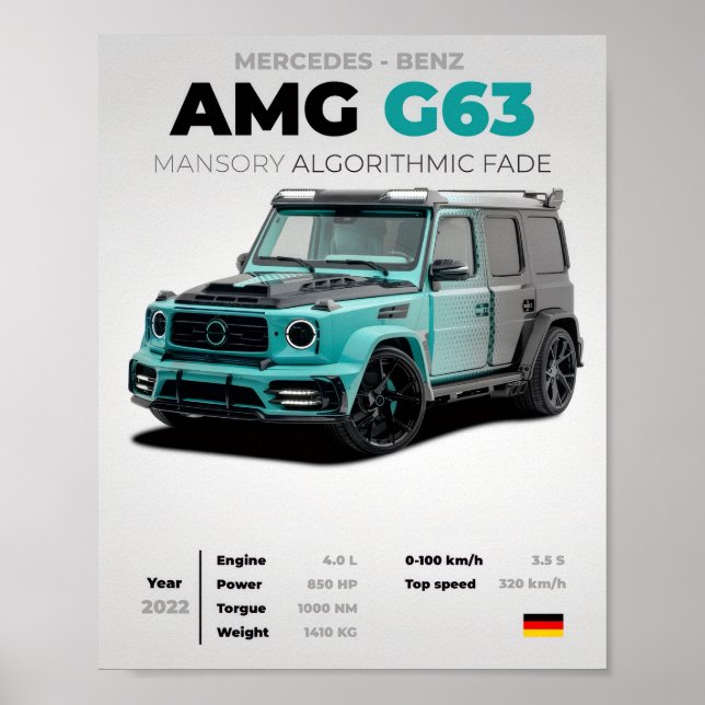 Mercedes-Benz AMG G63 MANSORY Algorithmic Fade Ext Poster (Framsidan)