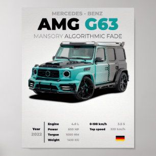 Mercedes-Benz AMG G63 MANSORY Algorithmisk Fade Ex Poster