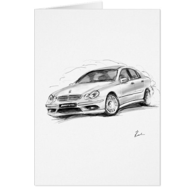 Mercedes-Benz C55 AMG Hälsningskort (Framsidan)