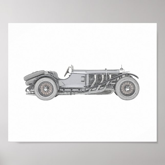 Mercedes-Benz SSK 1928 Poster (Framsidan)
