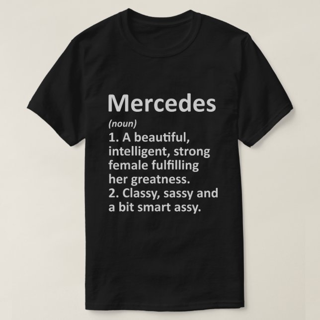 MERCEDES Definition Personlig Namn Funny Kristus T Shirt (Design framsida)