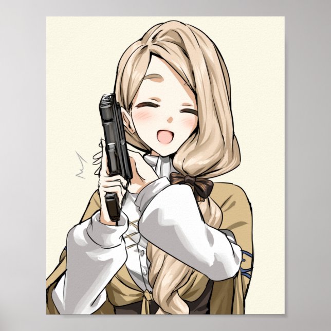 Mercedes med Gun Poster (Framsidan)