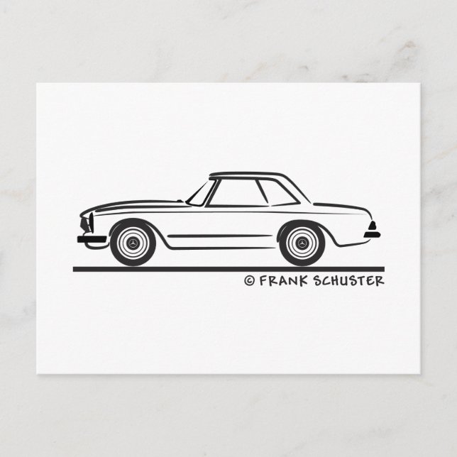 Mercedes SL Pagoda Hardtop Vykort (Framsida)
