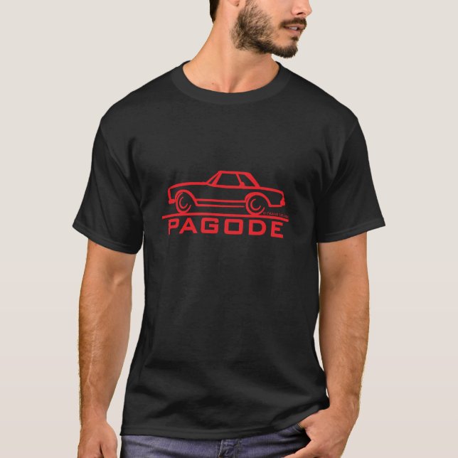 Mercedes SL Pagode med skript Tee Shirt (Framsida)
