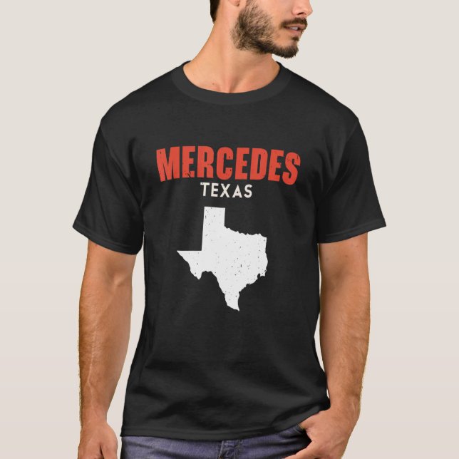 Mercedes Texas USA: USA: USA Travel Texas T Shirt (Framsida)
