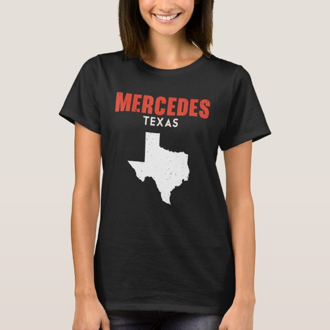 Mercedes Texas USA: USA: USA Travel Texas T Shirt (Framsida)