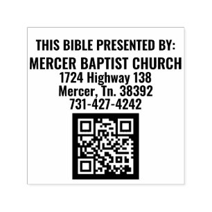 Mercer Baptist Church Automatic Frimärke Självfärgande Stämpel