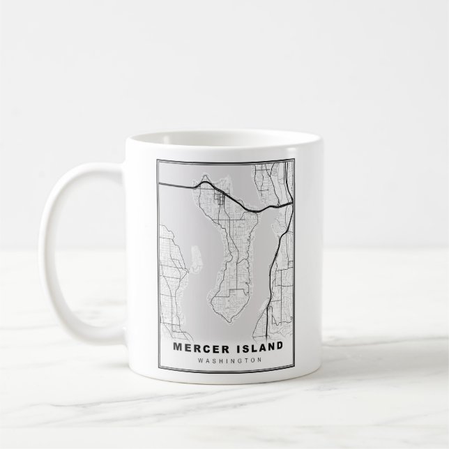 Mercer Island Karta Kaffemugg (Vänster)