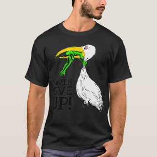 Merch aldrig ge upp stork och groda Merch T Shirt