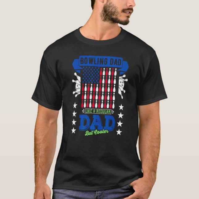 Merch Bowling Pappa som ett vanligt Pappa men bara T Shirt (Framsida)