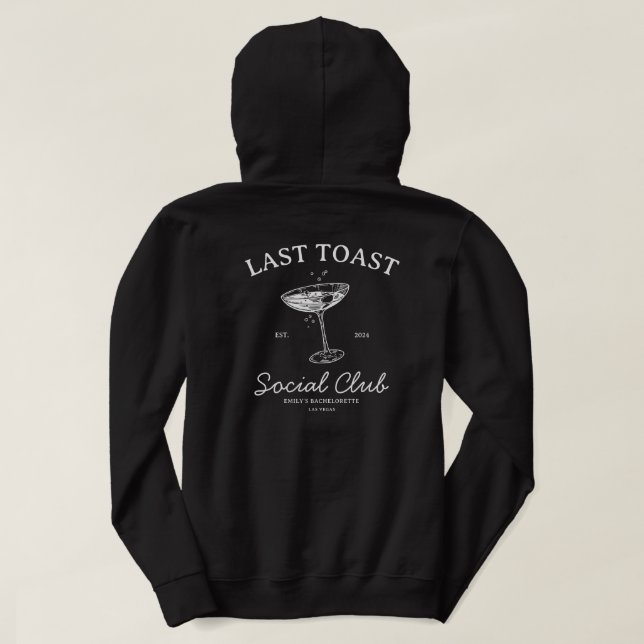 Merch från social Klubb Modern Bachelorette Party  Hoodie (Design baksida)