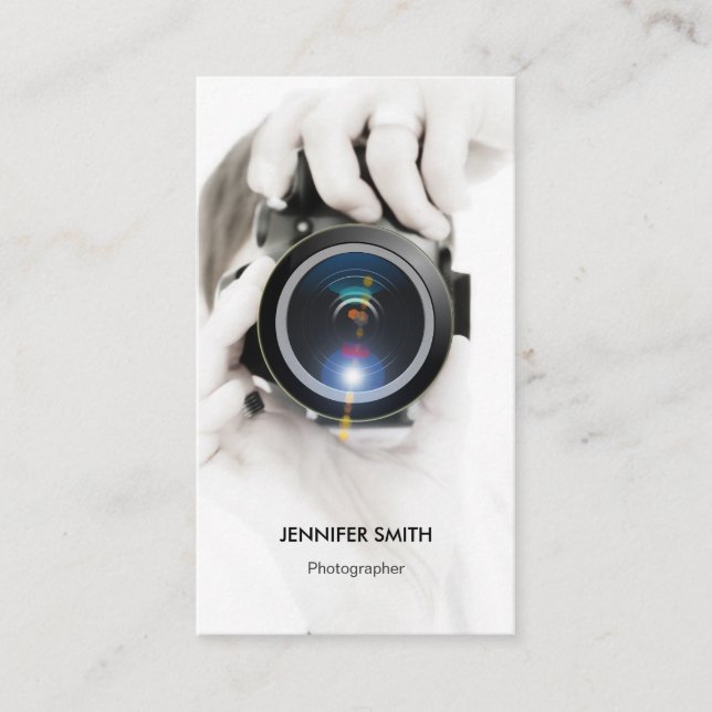 Merchandise Photograf - Chic Elegant Photo Visitkort (Framsida)