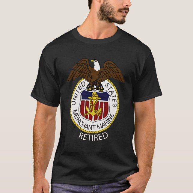 Merchant Maritime Academy Retrött Badge T Shirt (Framsida)