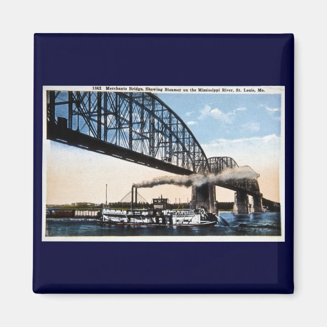 Merchants Bridge, Mississippi River, St Louis, MO Magnet (Framsidan)