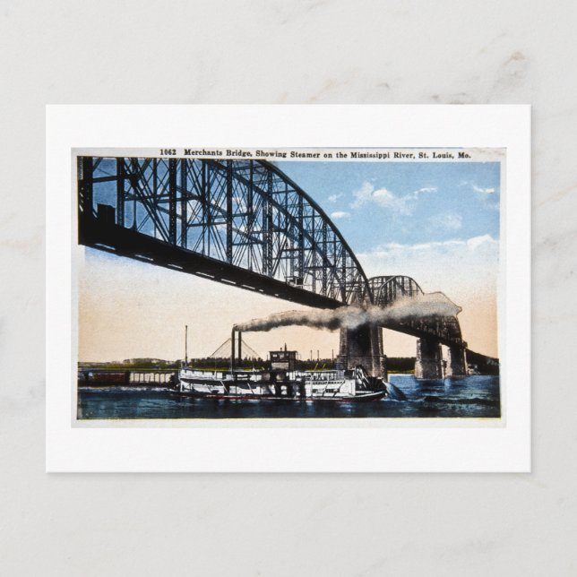 Merchants Bridge, Mississippi River, St Louis, MO Vykort (Framsida)