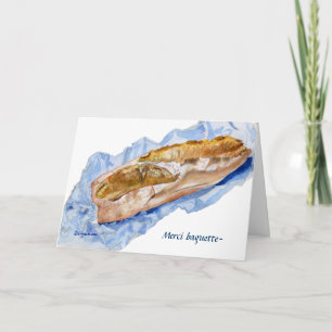 Merci Baguette Tack Hälsning Kort