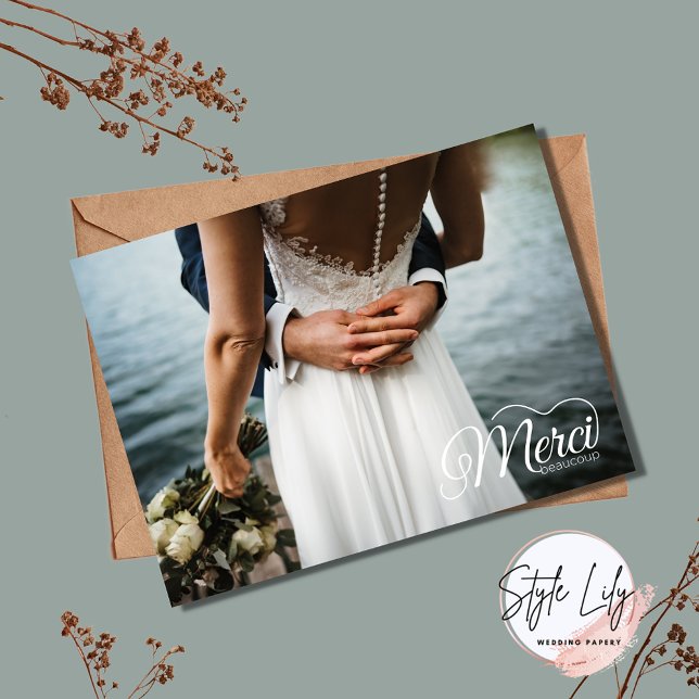 Merci Beacoup Bröllop Tack Vykort (Skapare uppladdad)