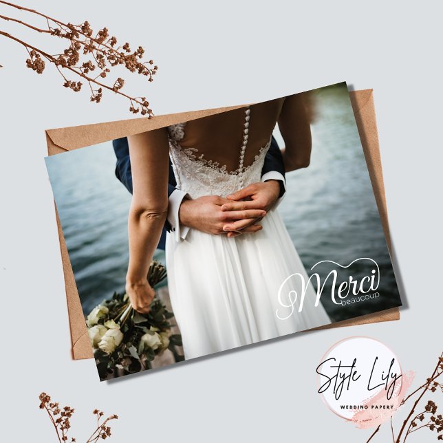 Merci Beacoup Photo Bröllop Tack Kort (Skapare uppladdad)