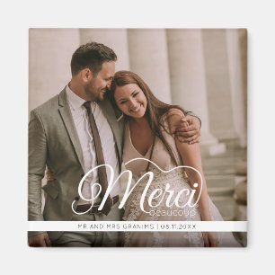 Merci Beaucoup Bröllop Photo Favor Magnet