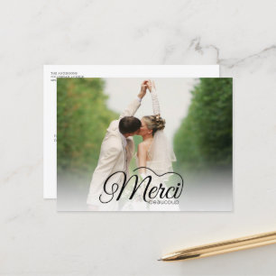 Merci Beaucoup Bröllop Photo Tack Vykort