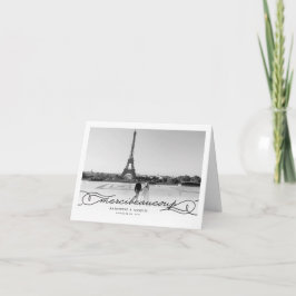 Merci Beaucoup Chic Script Photo Bröllop Tack Anteckningskort